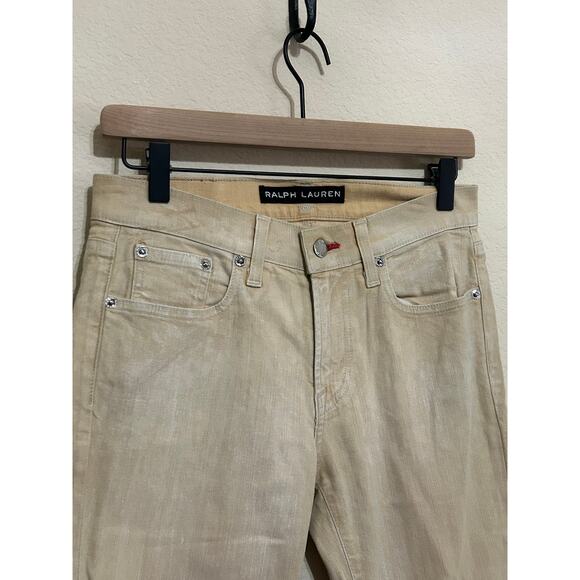 Ralph Lauren Black Label Jeans Womens Size 27 Salvage Yellow Tan Pants TINY FLAW - Picture 8 of 14